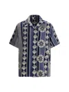 Loewe Mens Blue Multicolor Ibiza Graphic-pattern Cotton-blend Terry Shirt In Blue