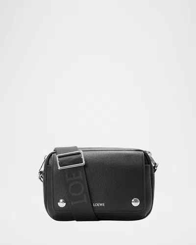 Loewe Men's Pebble Leather Camera Bag In Black