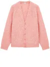 Loewe Two-tone Wool Cardigan In Pink