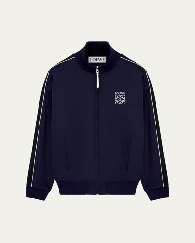 Loewe Men's Poly Satin Track Jacket In Blue
