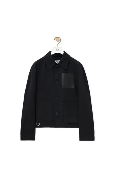 Loewe Men's Premium Wool Blend Workwear Jacket In Black