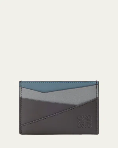 Loewe Men's Puzzle Calfskin Card Holder In Multi