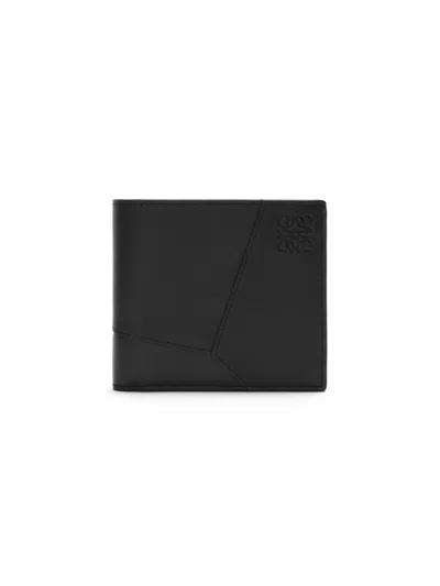 Loewe Men's Puzzle Edge Leather Bifold Wallet In Black