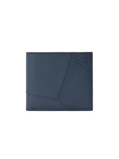 Loewe Men's Puzzle Edge Leather Bifold Wallet In Purple