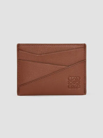 Loewe Men's Puzzle Edge Leather Card Case In Tomette