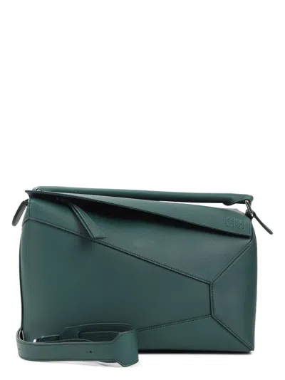 Loewe Puzzle Edge New Large Shoulder Bag Men In Green