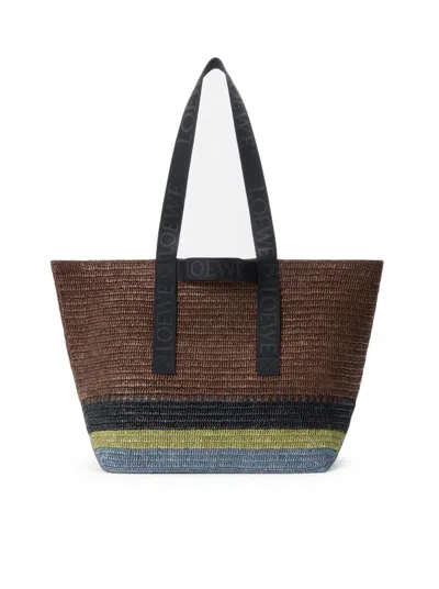 Loewe Men Raffia Fold Shopper In Brown