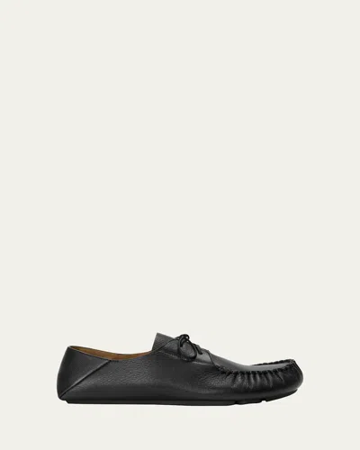 Loewe Rambla Lace Up Leather Moccasin Loafers In Animal Print