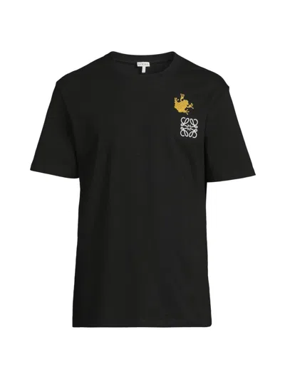 Loewe Men's Relaxed-fit Crewneck T-shirt In Black