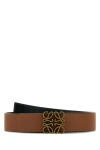 Loewe Men Caramel Leather Reversible Belt In Multicolor