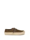 Loewe Rio Lace Up Espadrilles In Suede And Raffia In Brown