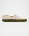 Loewe Men's Rio Suede And Raffia Espadrilles In Nude