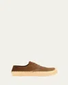 Loewe Rio Lace Up Espadrilles In Suede And Raffia In Brown