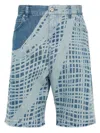 Loewe Cotton Denim Shorts With Print In Denim