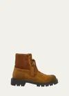 Loewe Man Ankle Boots Brown Size 9 Leather In Brown