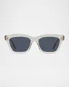 Loewe Men's Sigma Slim Acetate Rectangle Sunglasses In Blue