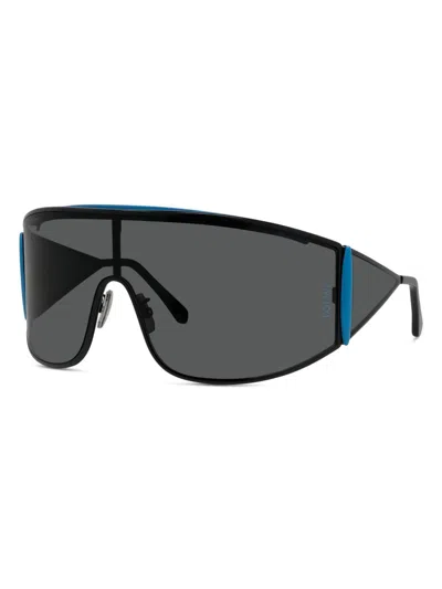 Loewe Men's Signature 120mm Shield Sunglasses In Black