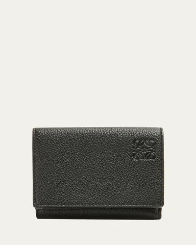 Loewe Men's Soft Grained Calfskin Trifold Wallet In Black