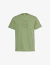 LOEWE LOEWE MEN'S SOLID KHAKI GREEN ANAGRAM-EMBROIDERED RELAXED-FIT COTTON-JERSEY T-SHIRT