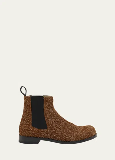 Loewe Men's Terra Suede Chelsea Boots In Tan