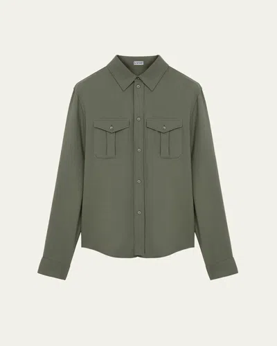 LOEWE MEN'S TWO-POCKET MILITARY SHIRT