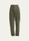 Loewe Man Pants Military Green Size 30 Cotton In Deep Olive