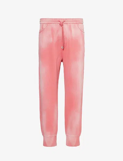 Loewe Mens Washed Pink Faded-wash Brand-embroidered Cotton-jersey Jogging Bottoms