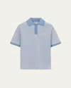 Loewe Cotton Polo Shirt With Anagram Embroidery In Blue