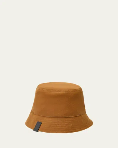 LOEWE MEN'S WAXED CANVAS AND TARTAN REVERSIBLE BUCKET HAT
