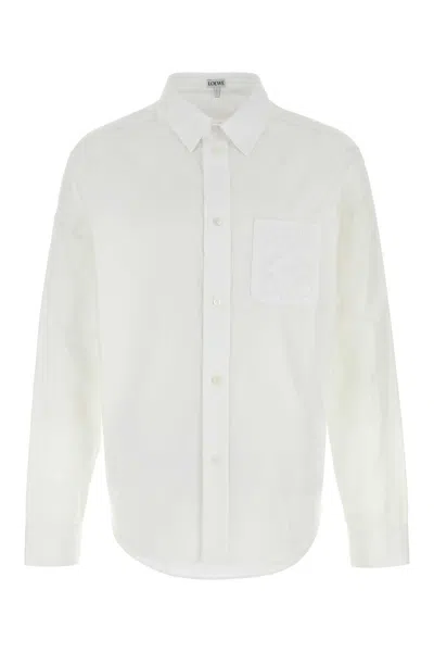 Loewe Men White Poplin Shirt