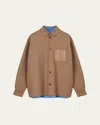 Loewe Camel-colored Virgin Wool And Cashmere Jacket-shirt Men In Multi