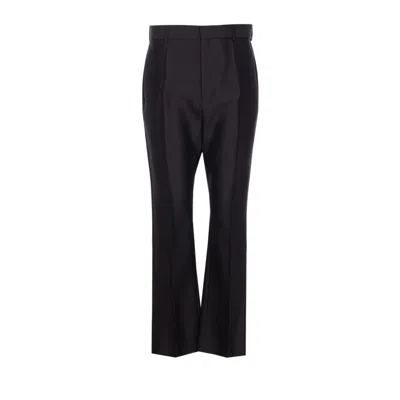 Loewe Men Wool And Silk Pants In Black
