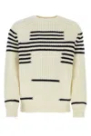 Loewe Striped Wool-blend Sweater In White