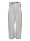 Loewe Men Wool Drawstring Trousers In Gray