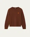 Loewe Mens Brown Anagram Crewneck Wool Jumper In Brown