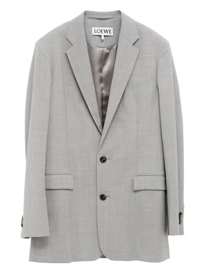 Loewe Men Wool Single-breasted Jacket In Multi