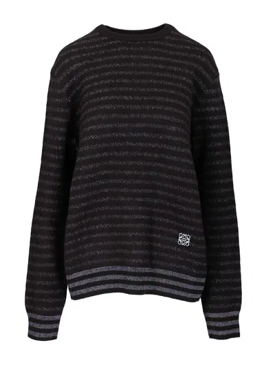 Loewe Men Wool Sweater In Black