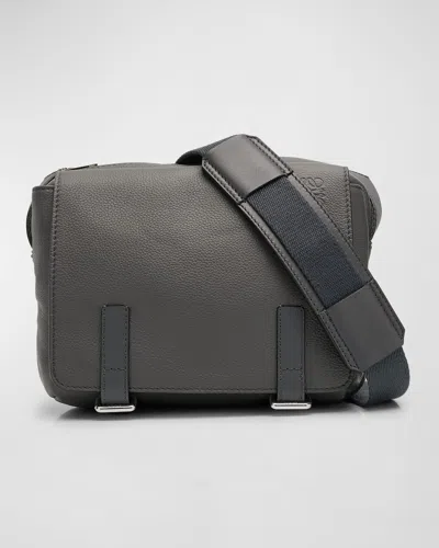 Loewe Men's Xs Leather Military Messenger Bag In Black