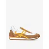 LOEWE LOEWE MEN'S YELLOW FLOW RUNNER MONOGRAM LEATHER AND SHELL TRAINERS