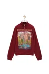Loewe Graphic Quarter-zip Sweatshirt In Burgundy