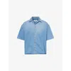 Loewe Men Anagram Denim Shortsleeves Shirt In Blue