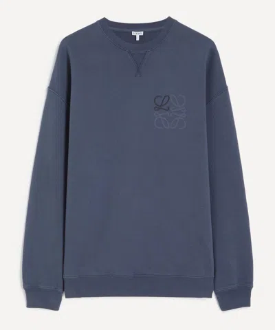 Loewe Mens Anagram Sweatshirt In Blue