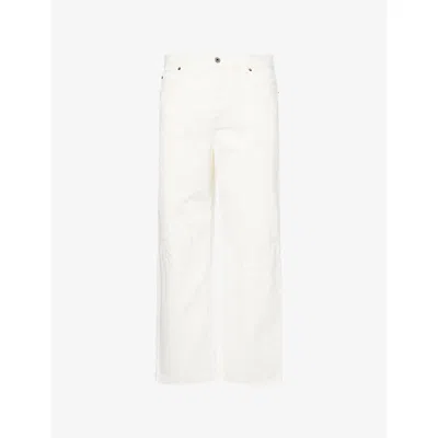 Loewe Mens Anagram-embroidered Denim Jeans White
