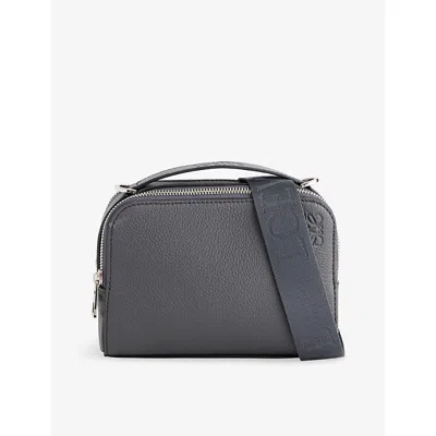 Loewe Mens Anthracite Essential Camera Leather Cross-body Bag In Gray