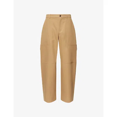 Loewe Mens Beige Cargo Multi-pockets Cotton And Silk Trousers