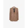 Loewe Mens Beige/multicolor Checked Notched-collar Wool Jacket In Brown