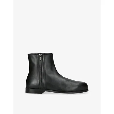 Loewe Bobine Leather Ankle Boots In Black