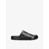 Loewe Ease Buckle Brushed Leather Clogs In Black