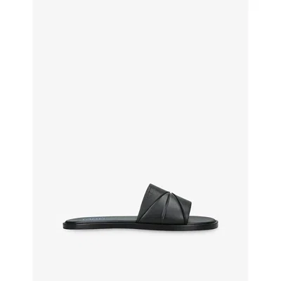 Loewe Leather Origami Slides In Black