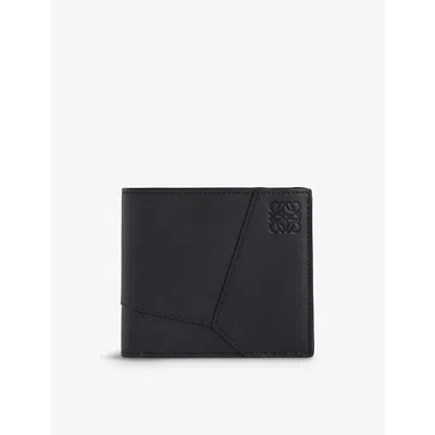 LOEWE MENS BLACK PUZZLE EDGE LEATHER WALLET